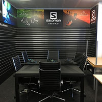 Bespoke Boardroom Table & Wall Display, courtesy of D&A Design Contracts